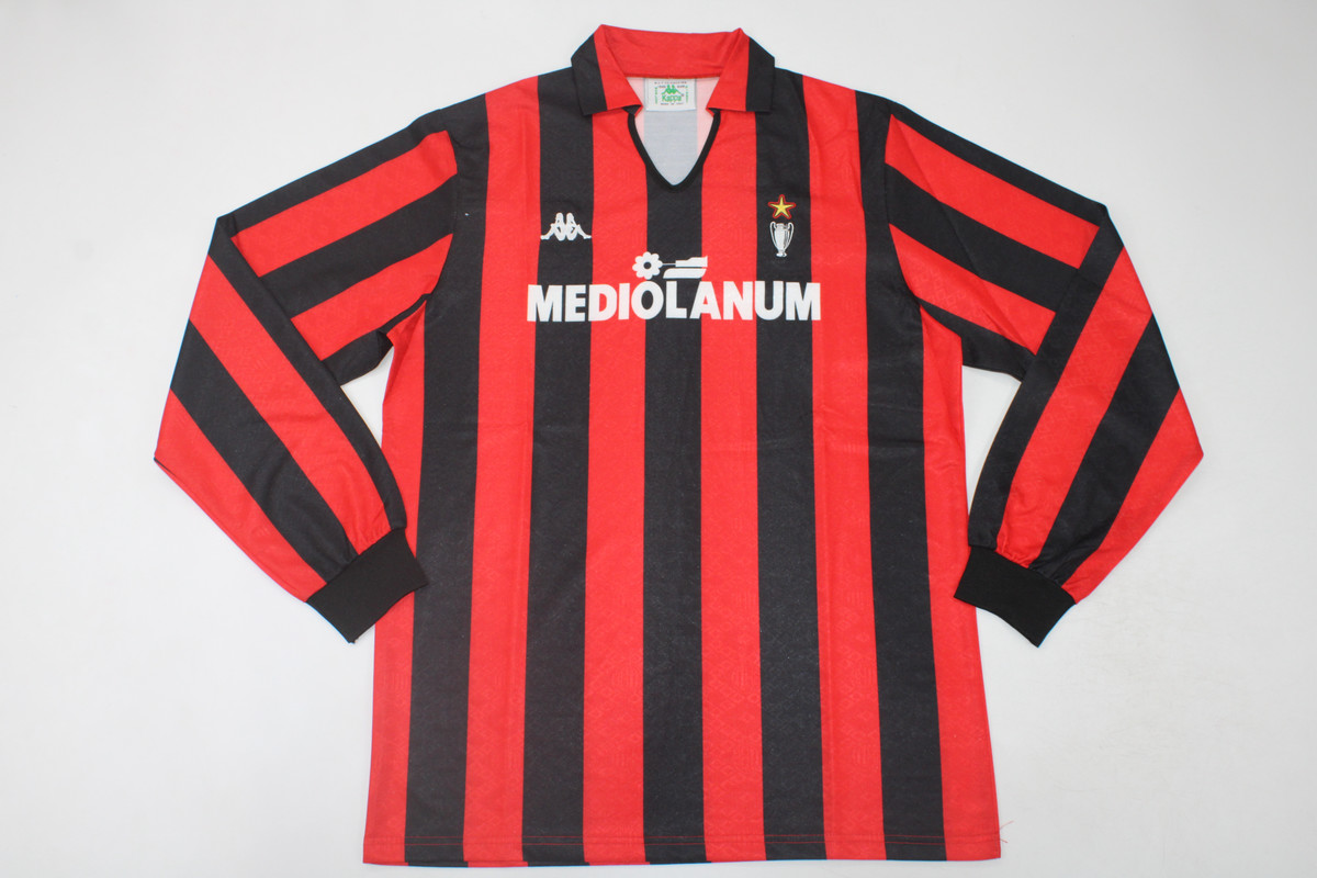 AAA Quality AC Milan 89/90 Home Long Soccer Jersey